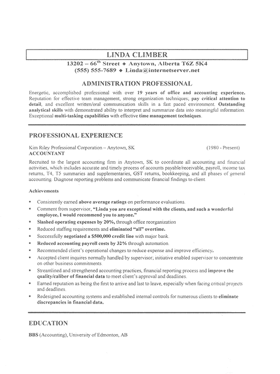 Educational administration resume examples
